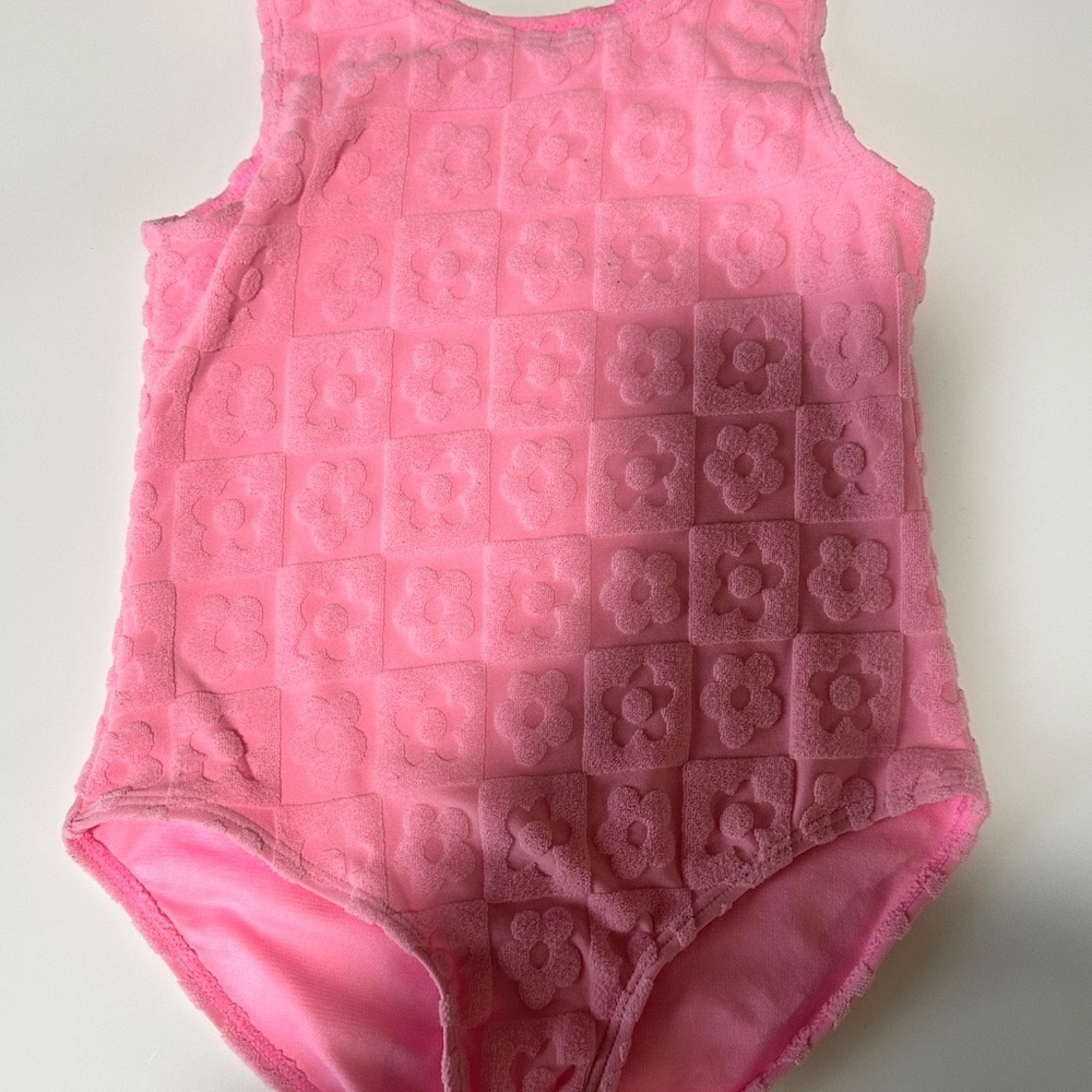 Pink Floral Textured Bodysuit